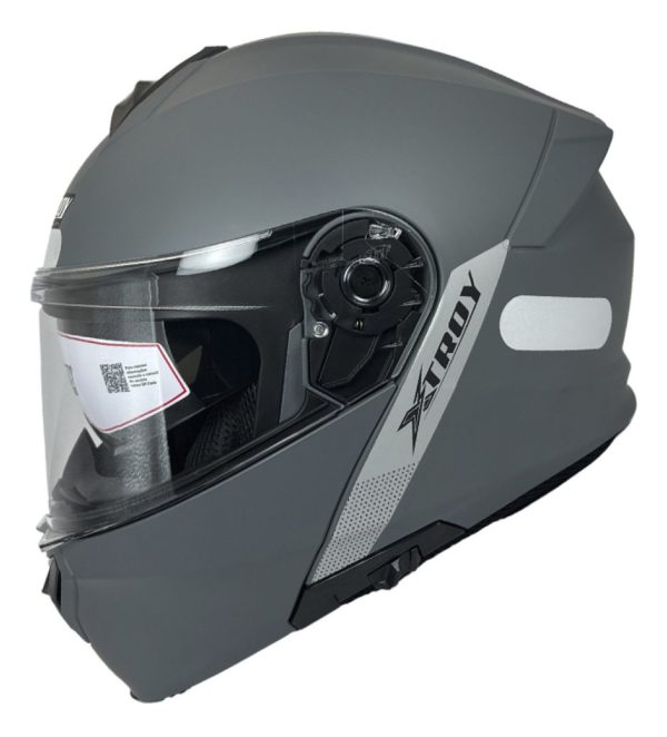CAPACETE XTROY ARTICULADO CINZA FOS 60 - Imagem 2