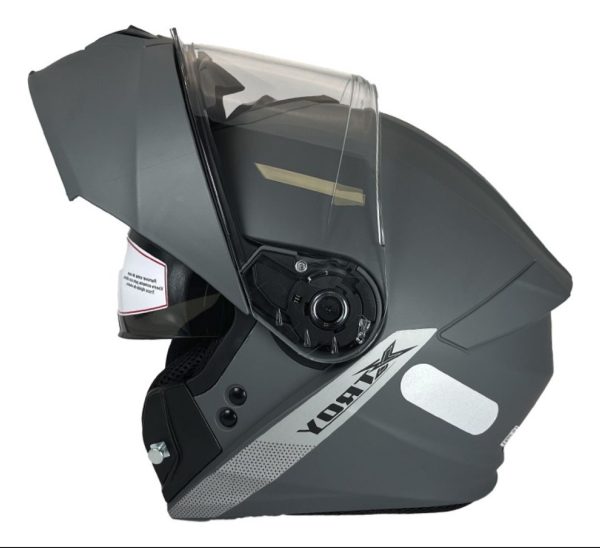CAPACETE XTROY ARTICULADO CINZA FOS 60