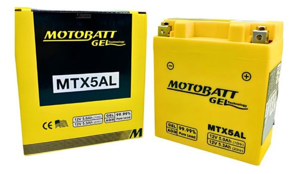 BATERIA 12V MOTOBATT MTX5AL CRYPT/XTZ - Imagem 2