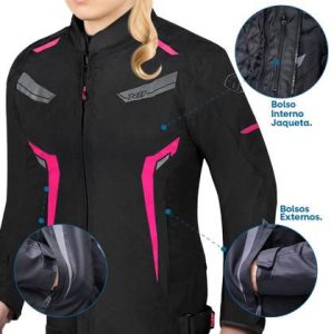 JAQUETA ONE SPORT FEM PRETO/ROSA G